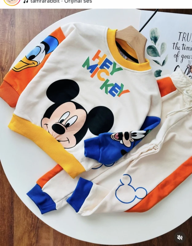 Çocuk Takım Mickey Baskılı 2/8 Yaş Arası