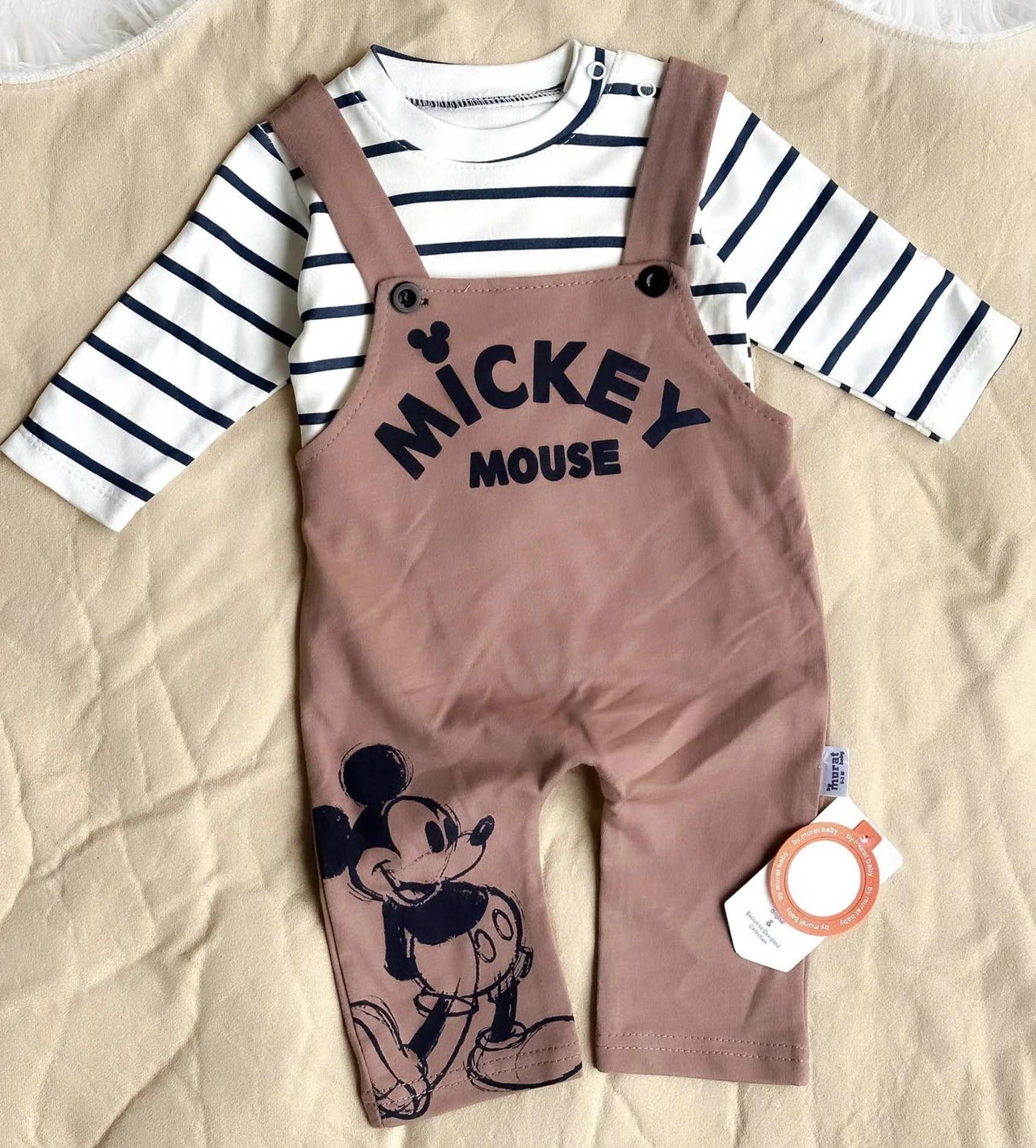 Bebek Salopet Mickey Baskılı 3-12 Ay Arası 