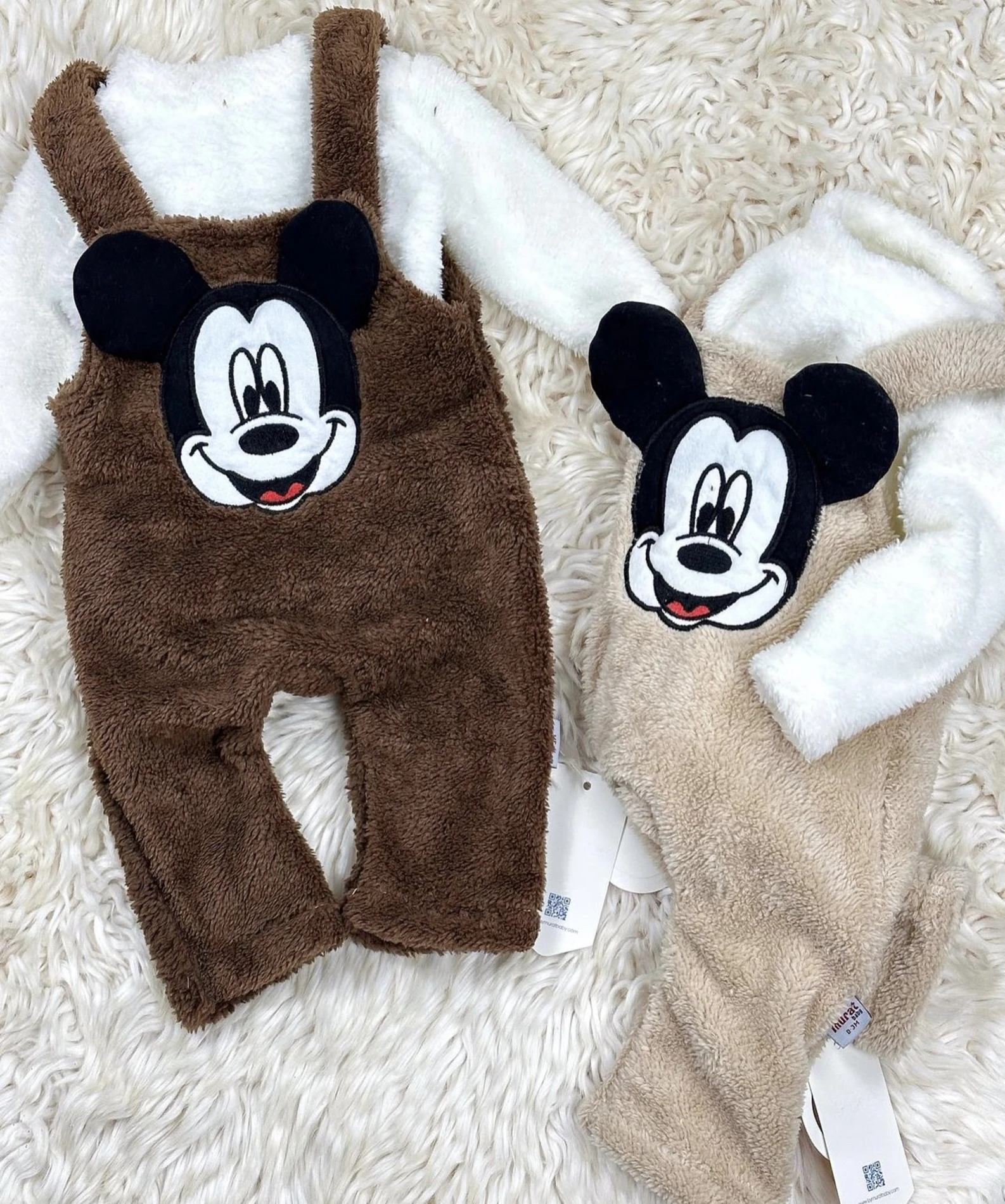 Bebek Salopet Peluş Mickey Baskılı 3-12 Ay Arası 