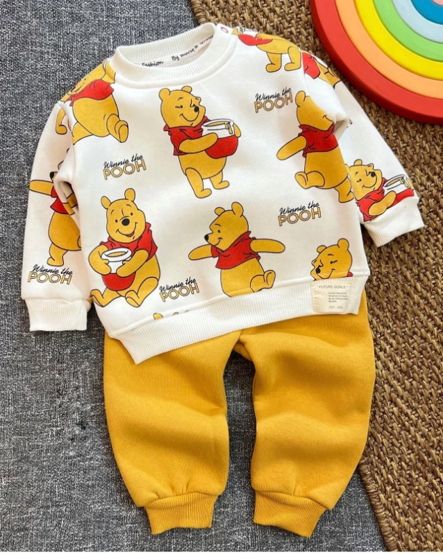 Bebek Takım Pooh Baskılı 9-24 Ay Arası