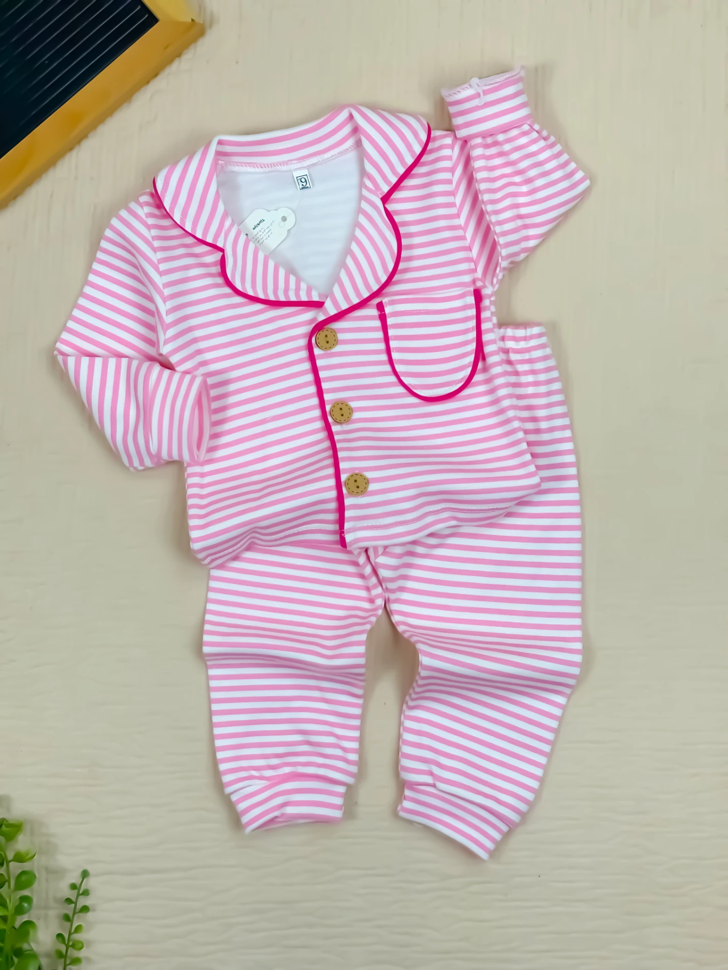 Bebek Pijama Takımı Çizgili 9-24 Ay Arası 