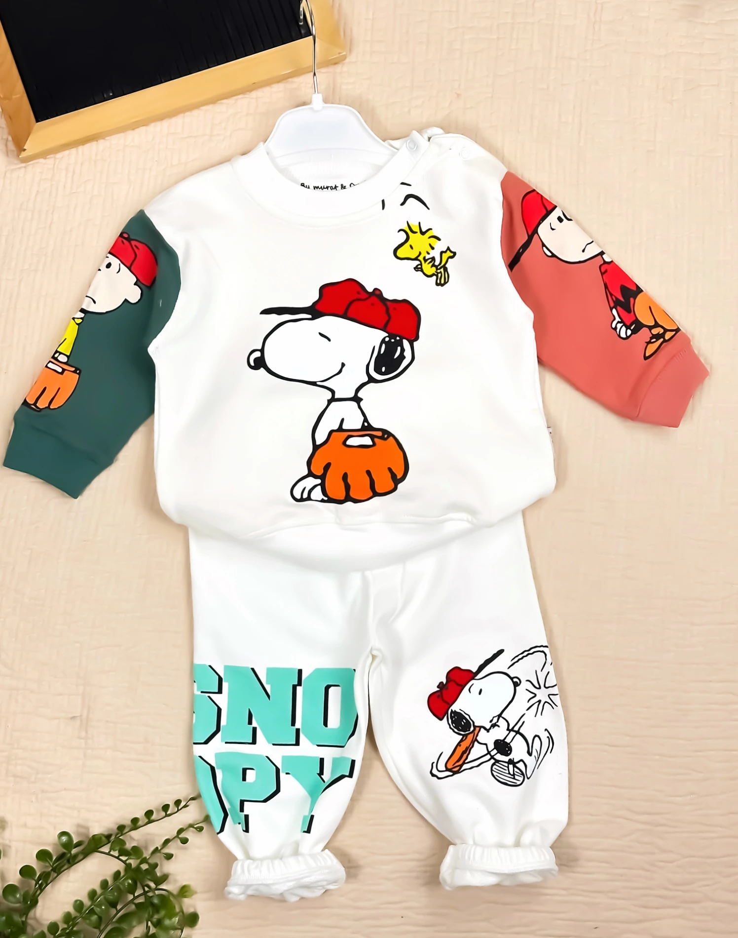 Bebek Takım Snoopy Baskılı 9-24 Ay Arası  