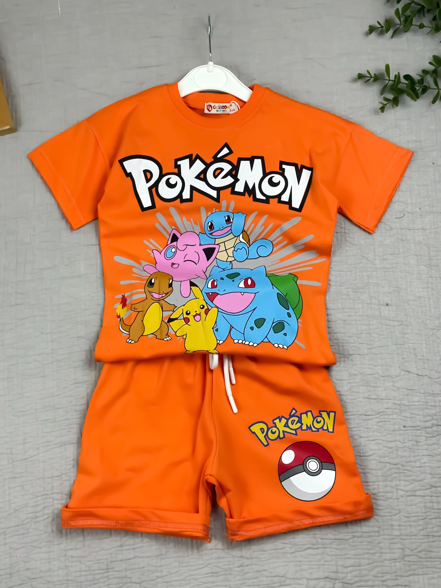 Çocuk Takım  Pokemon Baskılı 3-8 Yaş Arası Turunu 