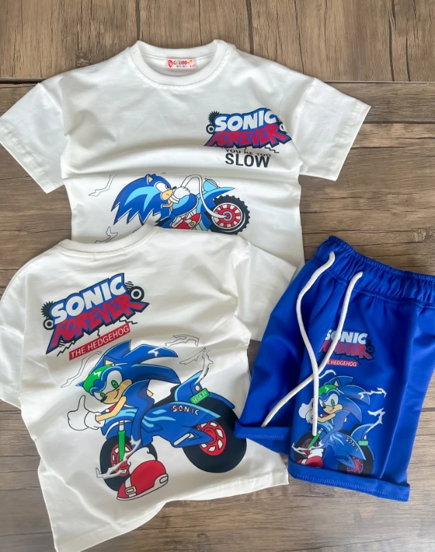 Çocuk Takım  Sonic Baskılı 3-8 Yaş Arası Mavi