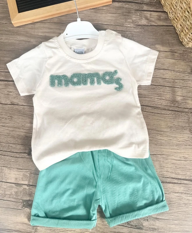 Bebek Takım Mamas İşlemeli 9-18 Ay Arası Yeşil
