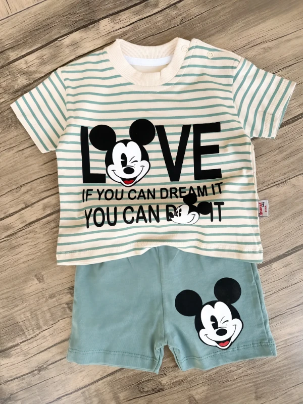 Bebek  Takım Mickey Baskılı 6/24Ay Arası Yeşil