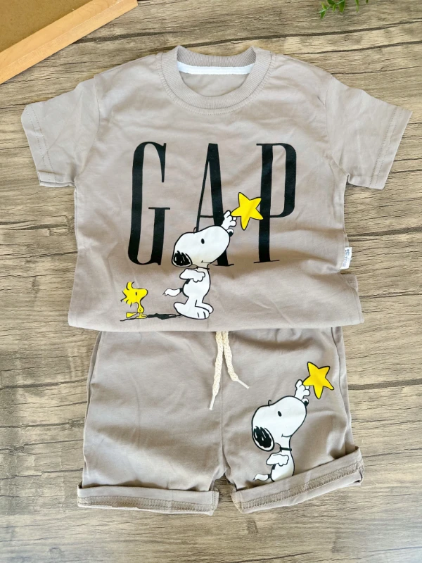 Çocuk  Takım Snopy Baskılı 2/5 Yaş Arası Gri